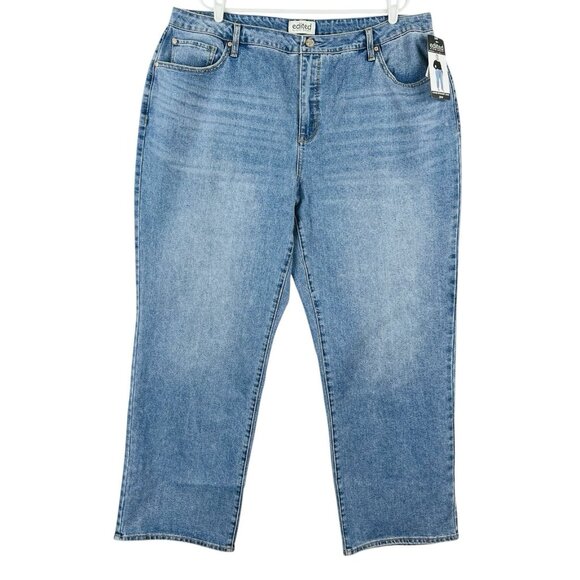 Edited by Remi Bader Women's Denim Jeans Plus Sz 20W Loose Fit Straight Leg NWT - Picture 1 of 12
